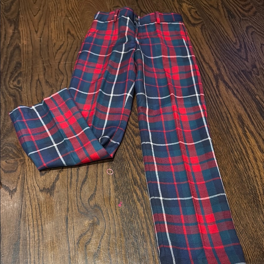 Janie and jack Red and Blue Plaid Pants - Picture 1 of 4